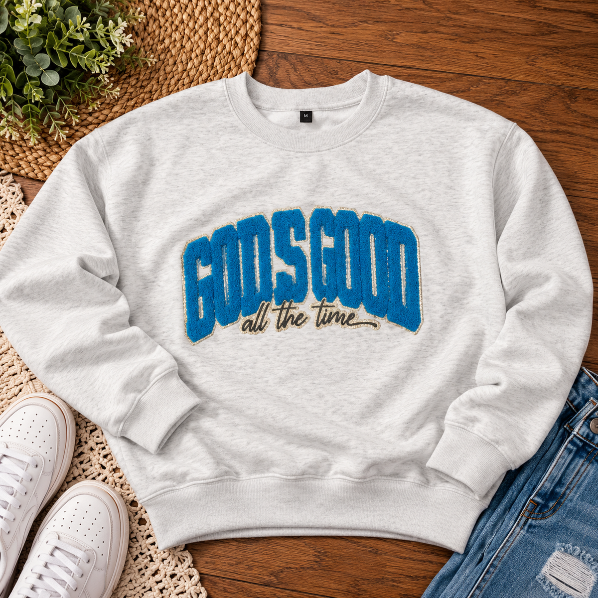 💙✝️ God Is Good All the Time – Cropped Sweatshirt