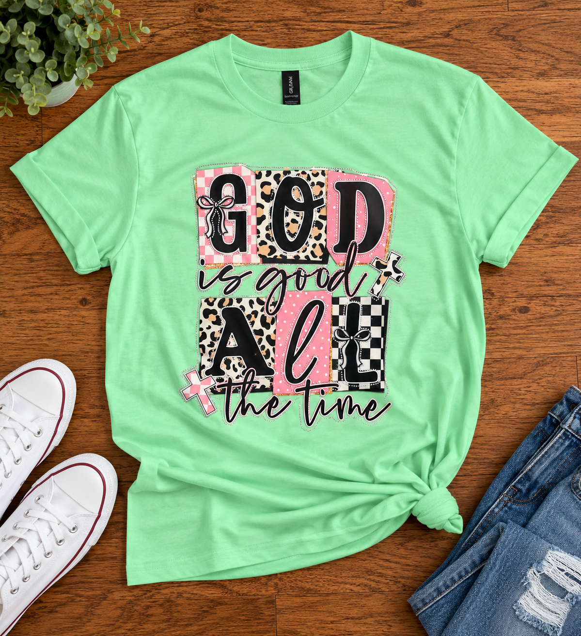 💚✝️ God Is Good All the Time – Mint Graphic Tee