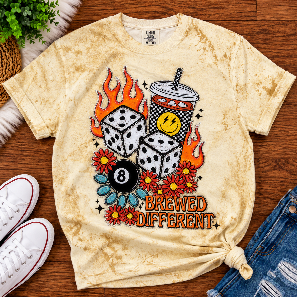 ☕🔥 Brewed Different – Vintage Graphic Tee